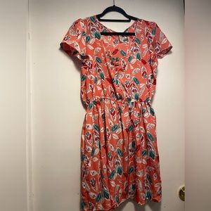 Xhilaration Women’s Peach Mini Dress with Feathers Size XL